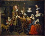 unknow artist Retour de chasse. Portrait d'une famille strasbourgeoise Sweden oil painting artist